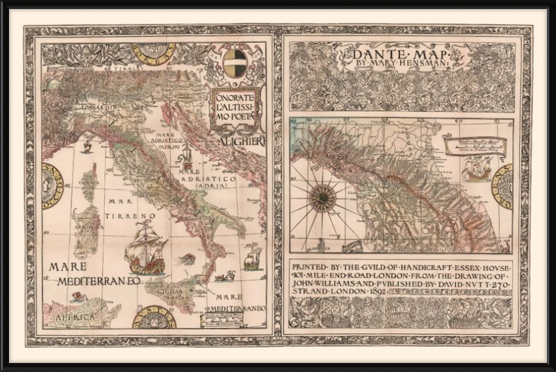 Dante Map by Mary Hensman - 1892