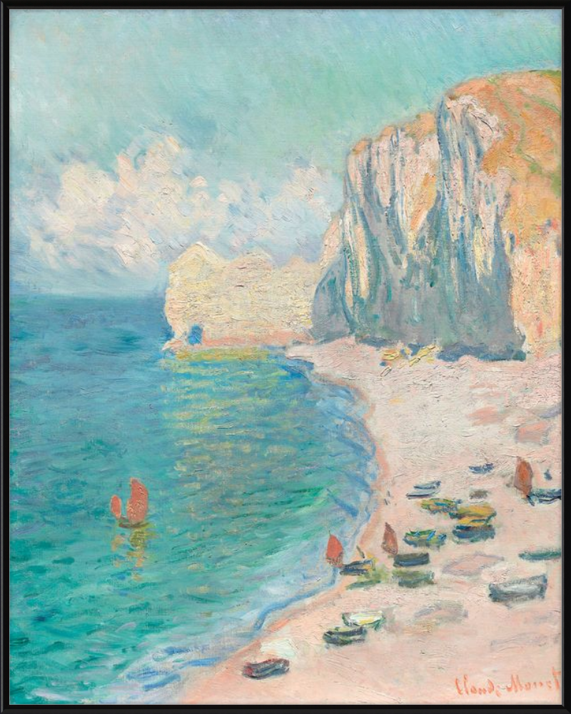 La playa y la falaise d'Amont, Claude Monet - 1885