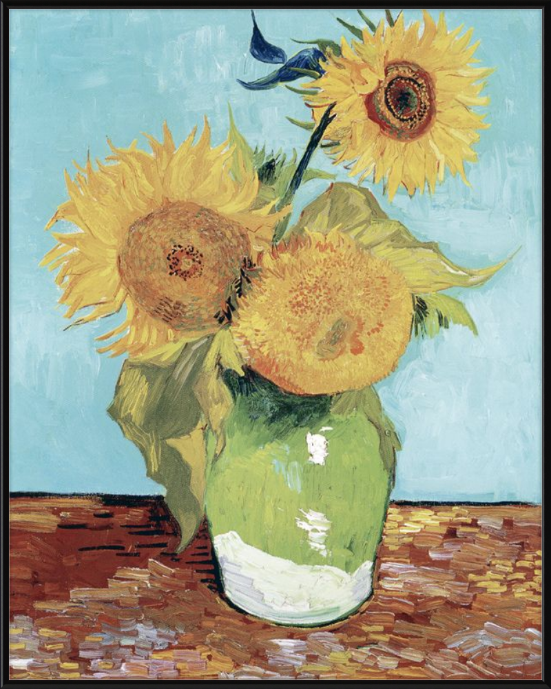 Jarrón con tres girasoles, Vincent van Gogh - 1888