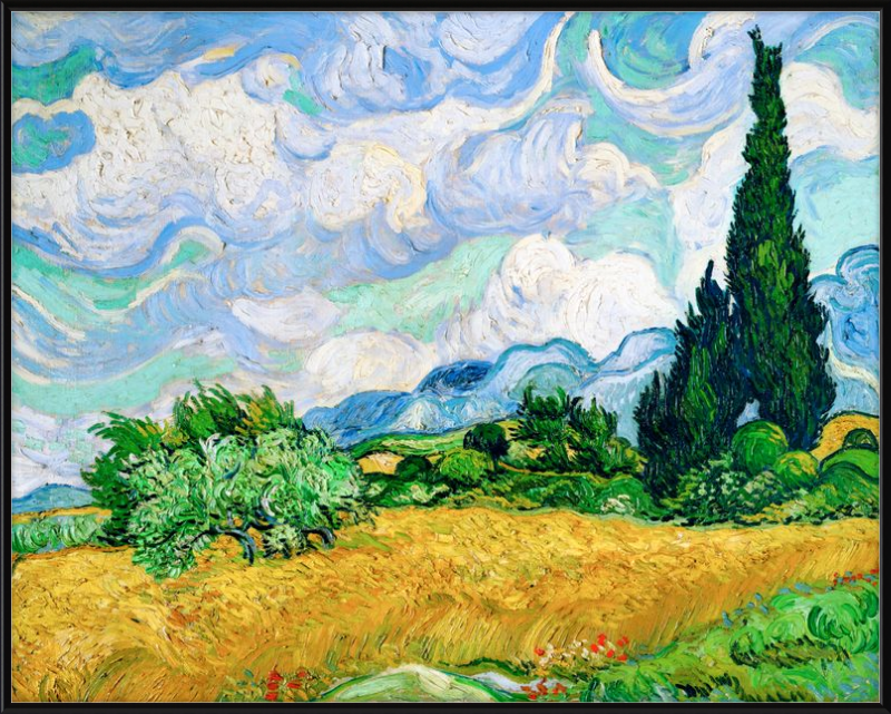 Campo di grano con cipressi, Vincent van Gogh - 1889