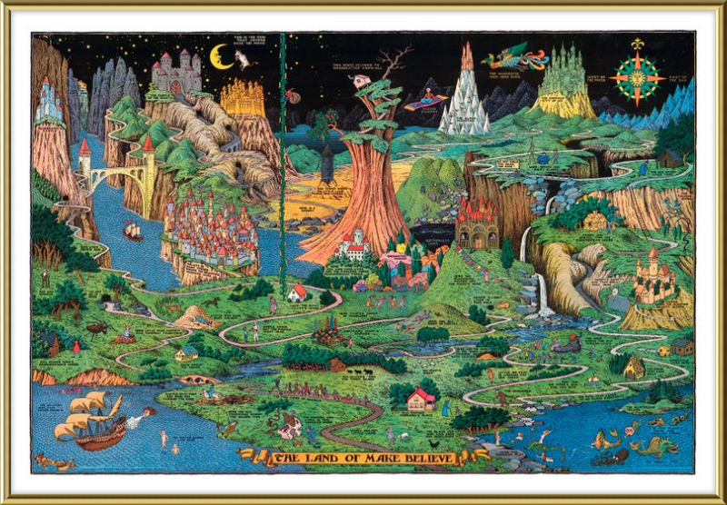 Land of Make Believe Map, Jaro Hess - 1930