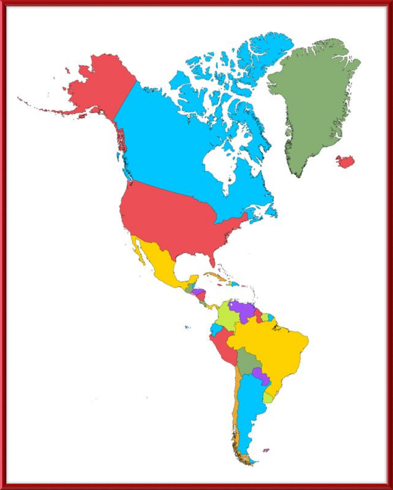 América en color - Mapa minimalista