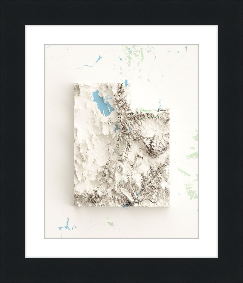 Utah Shaded Relief Map - Topographic