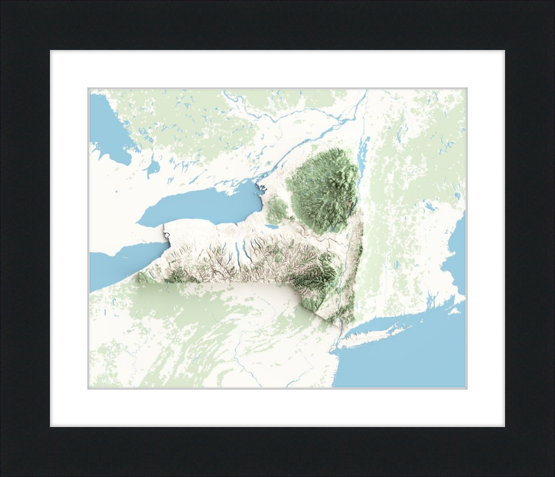 New York Shaded Relief Map - Topographic