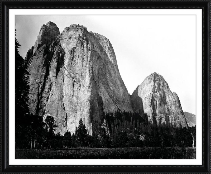 Cathedral Rocks Closeup, Yosemite Valley, Carleton Watkins - 1868