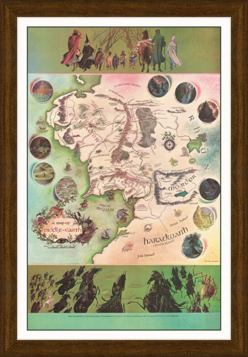 Map of Middle Earth, Pauline Baynes - 1969