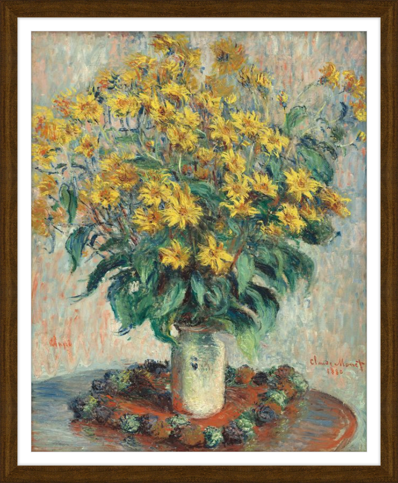 Flores de alcachofa de Jerusalén, Claude Monet, 1880