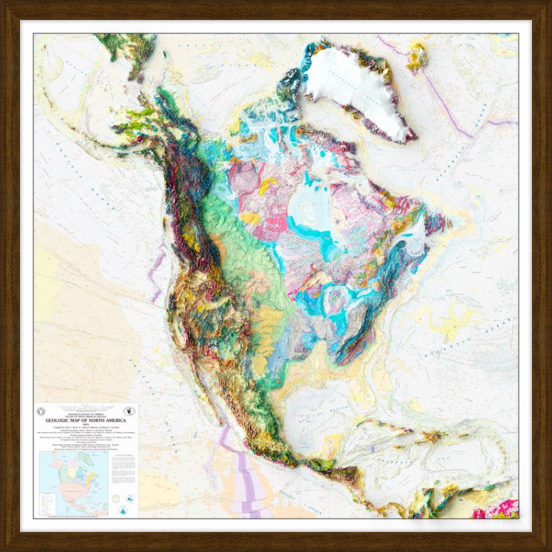 Geologic Map of North America with Legend